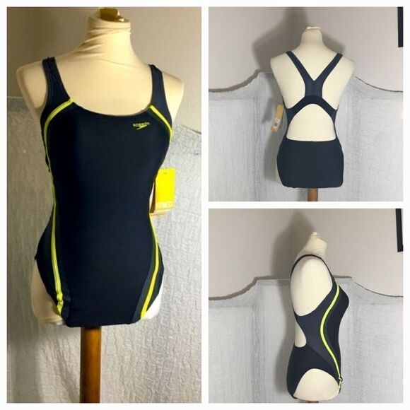 Speedo NWT Fitness One Piece Swimsuit Size 10 - Picture 1 of 11